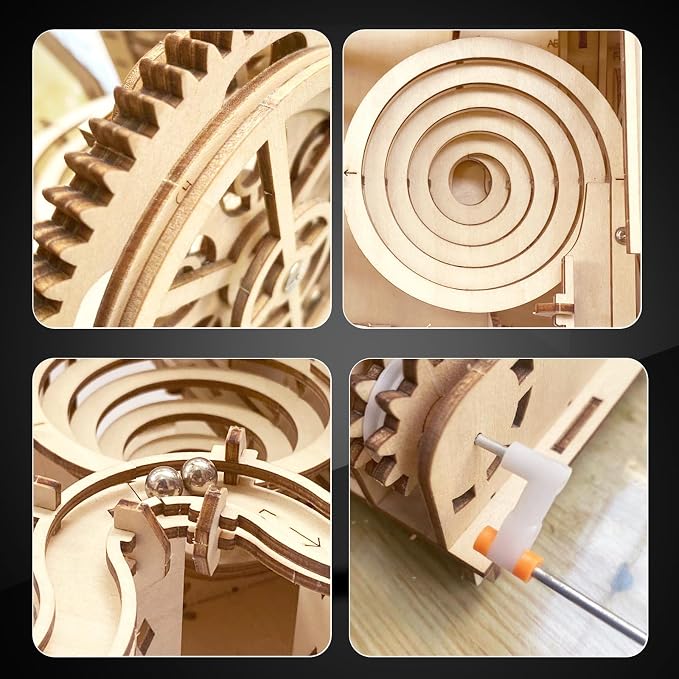 3D Puzzle Wooden Marble Run for Adults DIY Mechanical Puzzle Assembly Wood - Image 3