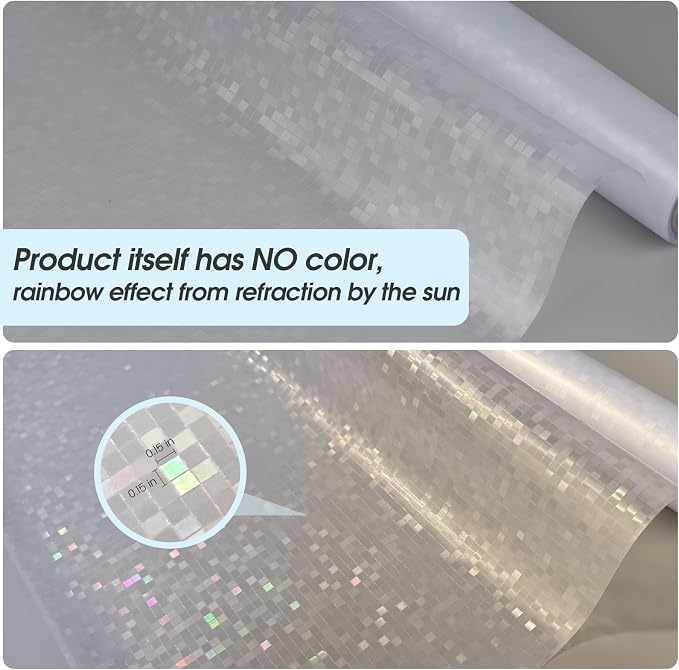 KESPEN Mosaic Rainbow Window Privacy Film, Stained Glass Decorative Cling Decals - Image 3