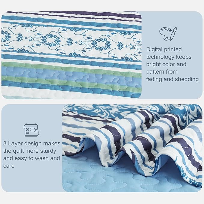 Exclusivo Mezcla Reversible Boho Quilts Queen Size - Image 5