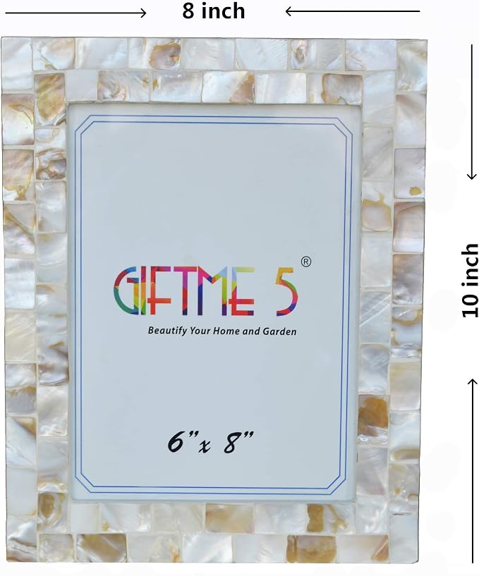Mother of Pearl 6x8 Picture Frame White | Natural White Pearl, Wall Picture - Image 5