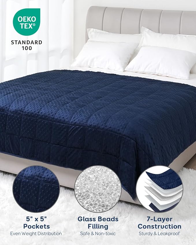 Kivik Weighted Blanket 20 lbs for Adults, Minky Dot Heavy Blankets, Microfiber - Image 4