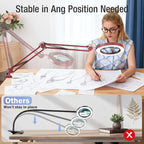 10X Magnifying Glass with Light and Clamp, Real Glass Stand Lighted Magnifier - Image 6