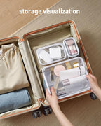 CoiiJoii Zippered Pouch Hard, Stackable Storage Bins, Portable Clear Bin Zipper - Image 4
