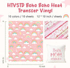 HTVSTD Rainbow HTV Heat Transfer Vinyl 10 Sheets 12×10in Iron on Vinyl | - Image 2