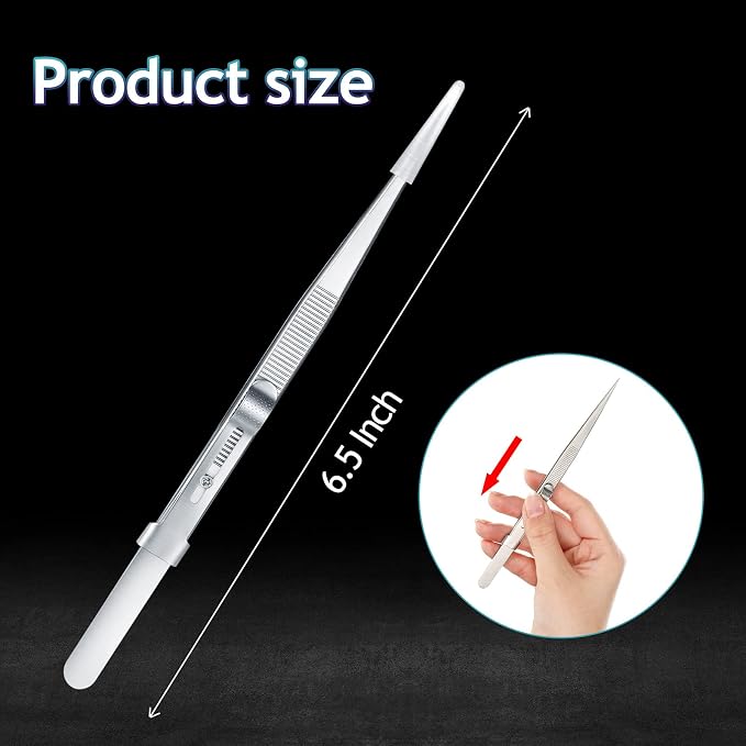 Honoson 3 Pack Diamond Tweezers Gem Stone Jewelry Locking Tweezers Stainless - Image 4
