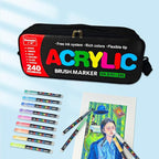 240 Colors Bag Acrylic Paint Markers Set, Soft Flexible Brush Markers - Image 4