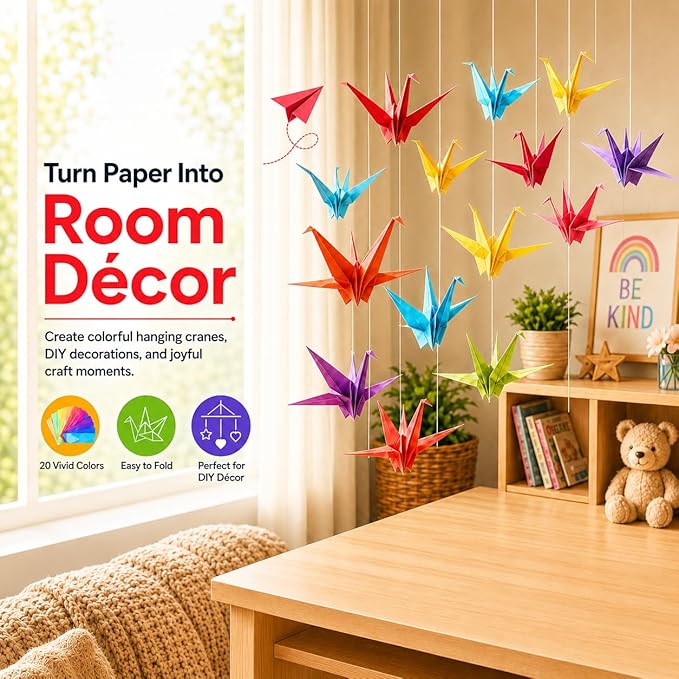 Origami Paper 200 Sheets 6 x 6 Inch Double Sided Colored Paper | Easy to Fold - Image 3
