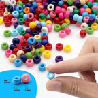 1000Pcs Pony Beads Bracelet 9mm Rainbow Plastic Barrel Pony Beads - Image 3