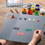 Nuanchu 12 x 16 Inch Handy Rectangle Neutral Grey Tempered Glass Palette - Image 5
