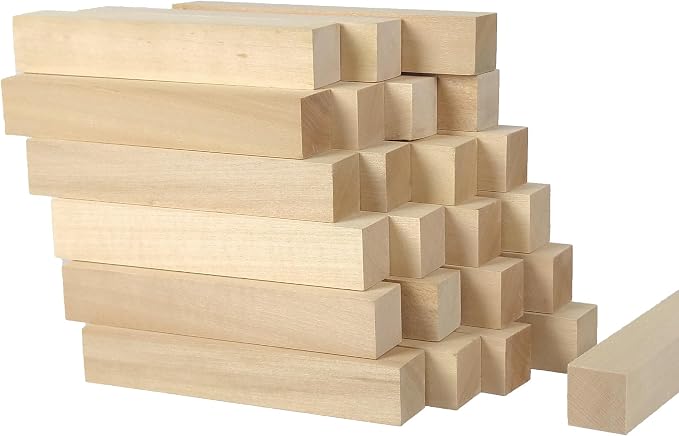 Ninekong 24PCS Basswood Carving Blocks，Whittling Wood Carving Kit, Soft Basswood - Image 2