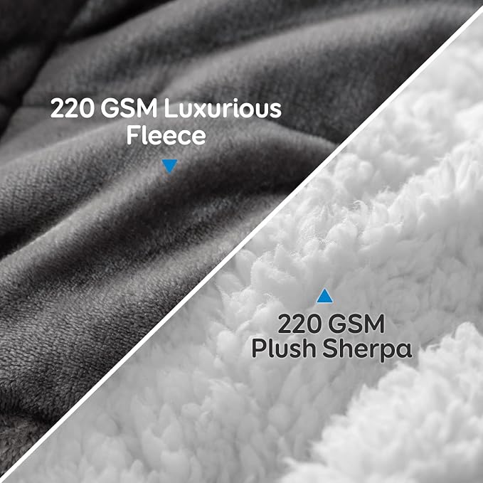 Cottonblue Weighted Blanket 20 lbs, Sherpa Fleece Weighted Blanket Queen Size - Image 2
