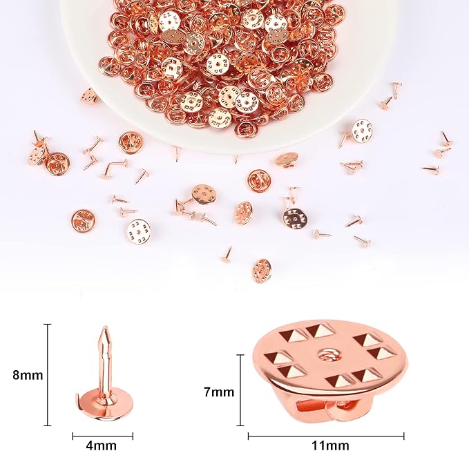 JANYUN 120 Pairs Butterfly Clutch Tie Tacks Pin Back Metal Locking | Rose Gold - Image 2