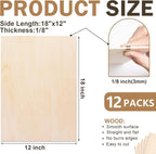 12 Pack Basswood Sheets for Crafts, Wood Burning, Architectural Models - Image 2