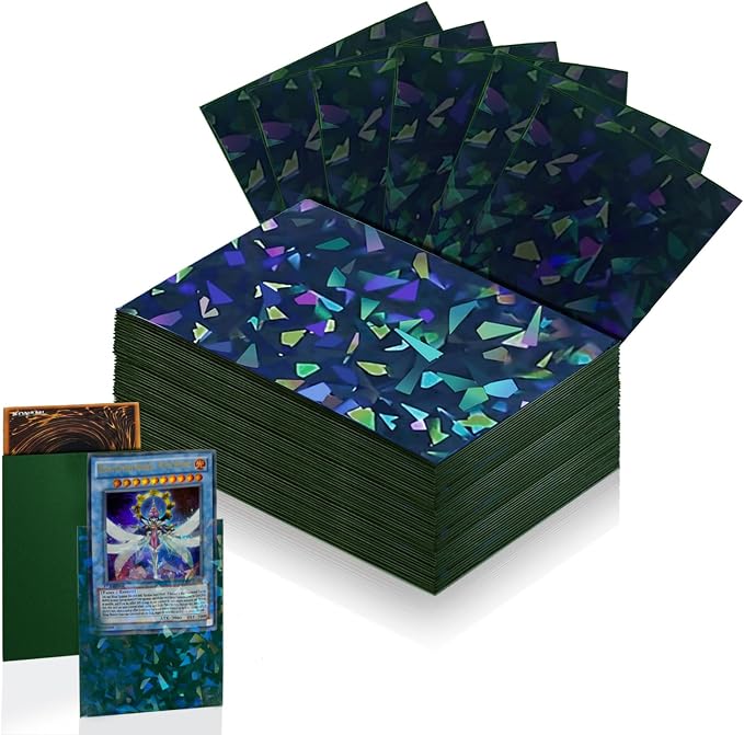 100 Count Green Card Sleeves for Trading Cards, Perfect Fit Shiny MTG Card by Unknown