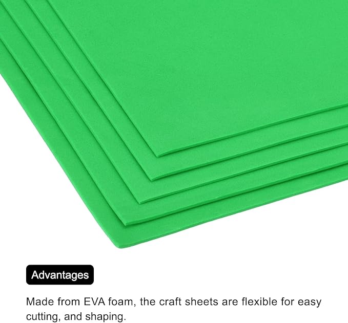 MECCANIXITY EVA Foam Sheets Bright Green 35.4 Inch x 19.7 Inch 2mm Thick Crafts - Image 5
