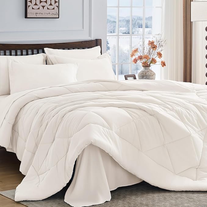 HEVUMYI Ivory Queen Comforter Set by HEVUMYI