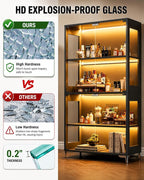 Display Cabinet with Glass Doors, 4-Tier Curio Cabinet with Adjustable Shelves - Image 8