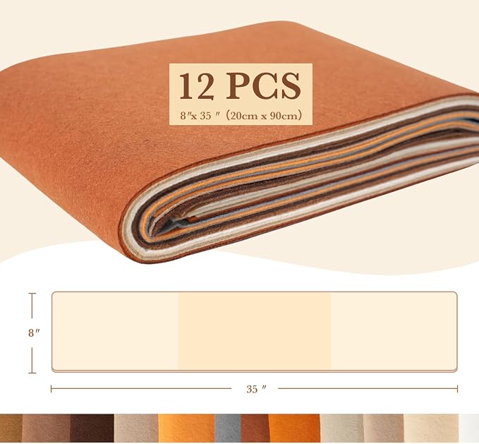 Phantomon 8" x 35" Felt Fabric Sheets, 1mm Sturdy Nonwoven Felt Rolls, Large - Image 7