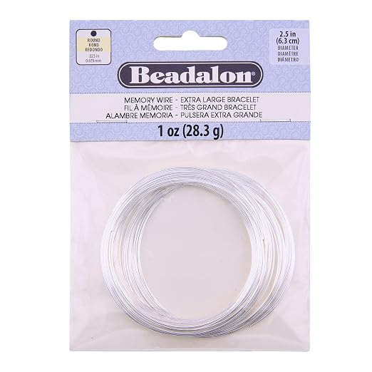 Beadalon Carbon Steel Memory Wire, X-Large Bracelet, 1 oz, Approx. 62 coils by Beadalon