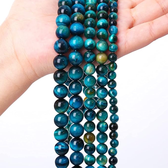 8mm Natural Blue Tiger Eye Stone Beads Round Loose Beads - Image 5