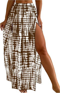 SHENHE Women's Swim Cover Up Skirt High Slit Tie Dye Beach Coverups Long Flowy by SHENHE