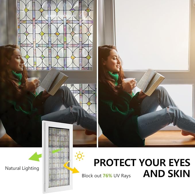 3D Stained Glass Window Film, Decorative Window Privacy Film - Image 3