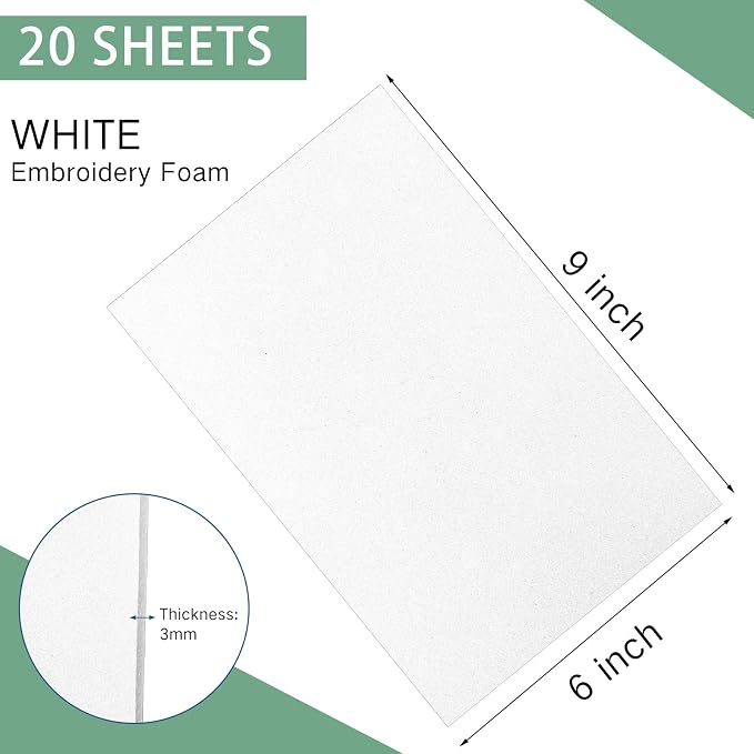 Innconee 20 Pcs 3mm Embroidery Foam EVA Foam Sheets - Image 2