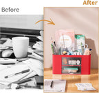 Marbrasse Pen Organizer with 2 Drawer, Desk Organizers and Accessories with 5 - Image 7