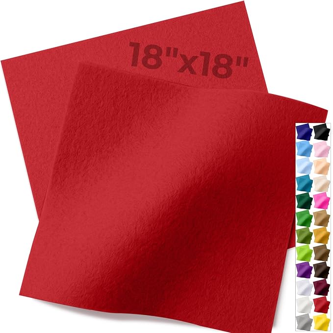 IONTACH 18" X 18" Soft Felt Sheets 1.6mm Thick | Acrylic Felt Fabric Sheets by IONTACH