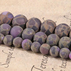 6mm Matte Purple Cloisonne Jasper Bead, 15-Inch Matte Round Loose Stone Beads - Image 7