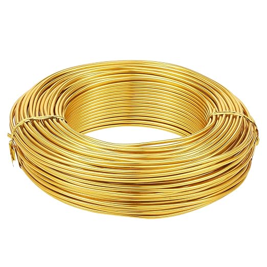 Fashewelry 114 Feet 10 Gauge Aluminum Wire Gold Bendable Metal Craft Wire by FASHEWELRY