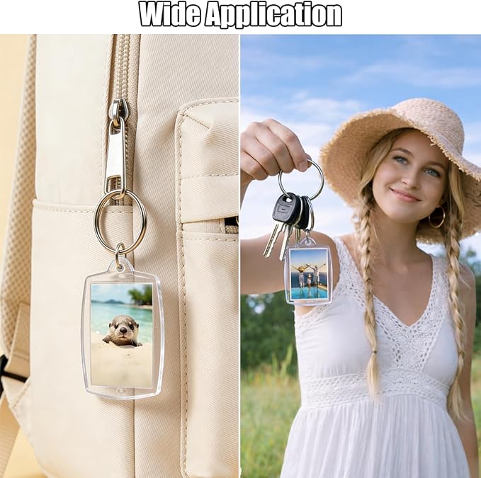 REDANHA 12pcs Acrylic Photo Frame Keychain Holder 2 x 3 In Picture Insert Blank - Image 4