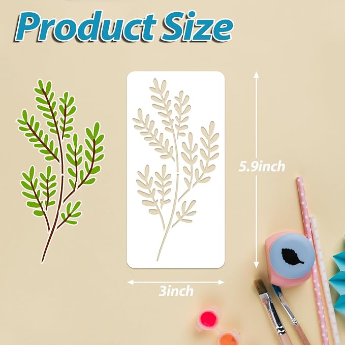 Flower and Leaf Stencils for Painting, Small Floral Drawing Templates for - Image 4