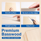 30 Pack Basswood Sheets for Crafts, Wood Burning, Architectural Models - Image 3
