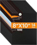 CONDA Black Canvases for Painting, Canvas Panels 8x10 inch, 100% Cotton by CONDA