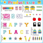 Mooliwe This is Our Happy Place Classroom Decor Welcome Back to School Bulletin - Image 2