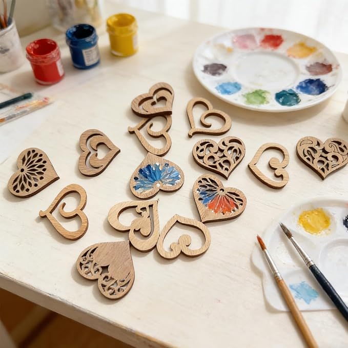 100 Pcs Unfinished Wooden Cutouts - Image 3