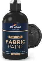 BLUEBIRD Fabric Paint, Lamp Black, 16.9 Fl Oz, Permanent Fabric Paints by BluebirdArts