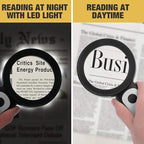 JMH Magnifying Glass with Light, Handheld Large Magnifying Glass 18LED Cold and - Image 4