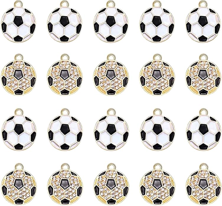 20PCS Sports Charms Enamel Basketball Baseball Pendant Charms by ANGLESJELL