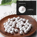 150pcs White 12mm Pearl Beads - Image 2
