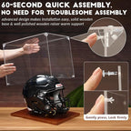 JupDec Football Helmet Display Case, Full Size Acrylic Baseball Motorcycle - Image 2