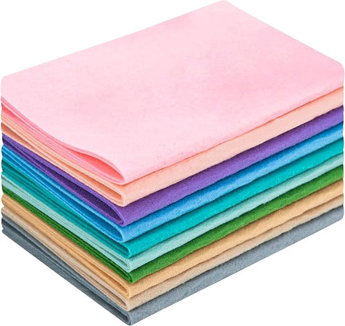 10 Sheets Felt Fabric for Crafts, 8x20 Inch 1.4mm Thick | Assorted Colors DIY by Unknown