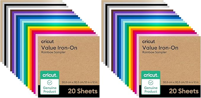 Cricut® Value Iron-On, Rainbow Sampler - 12 in x 12 in- HTV Heat Transfer Vinyl by Unknown