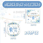 40Pcs Blue A Sweet Baby Birthday Party Decorations - Image 2