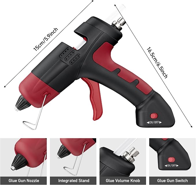 20W Cordless Hot Glue Gun, Fast Preheating Hot Glue Gun and 30pcs Sticks Set - Image 2