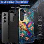 for Samsung Galaxy S24 Plus Case, Stained Glass Hummingbird Pattern Glossy 2 in - Image 3