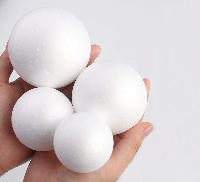 DIYASY 20pcs White Foam Balls 2-3 inch Foam Polystyrene Craft Balls - Image 3
