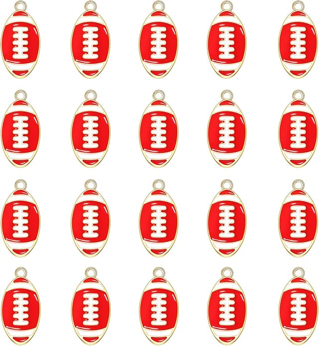 20PCS Sports Charms Enamel Basketball Baseball Pendant Charms by ANGLESJELL