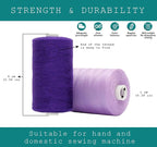 BlesSew Sewing Thread in Purple Color Tones – 6 Spools of Polyester Thread - Image 3